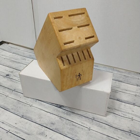 J.A. Henckels International 12 Slot Wood Knife Block Holder ONLY "No Knives" - Picture 2 of 8
